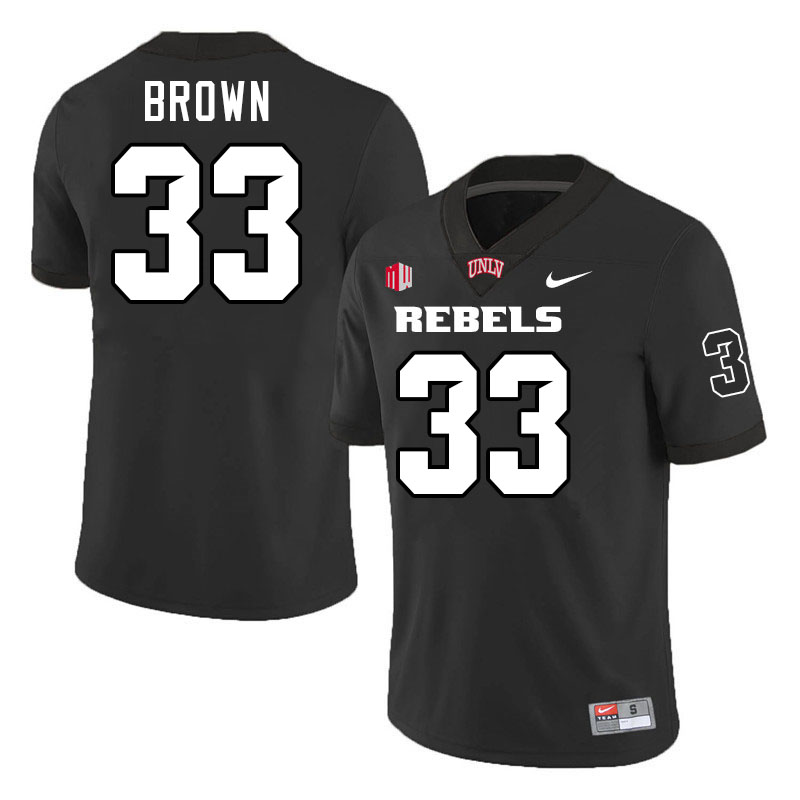 #33 Cameron Brown UNLV Rebels College Football Jersey Stitched-Black